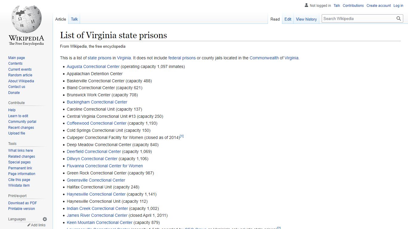 List of Virginia state prisons - Wikipedia
